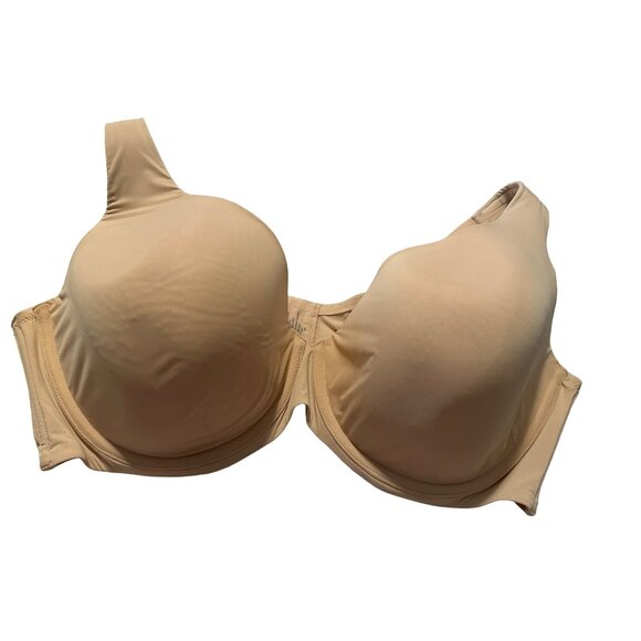 Catherine's Plunge Bra 50D Beige Compressed Foam Cups Underwire Wide Cushioned S - Picture 1 of 6